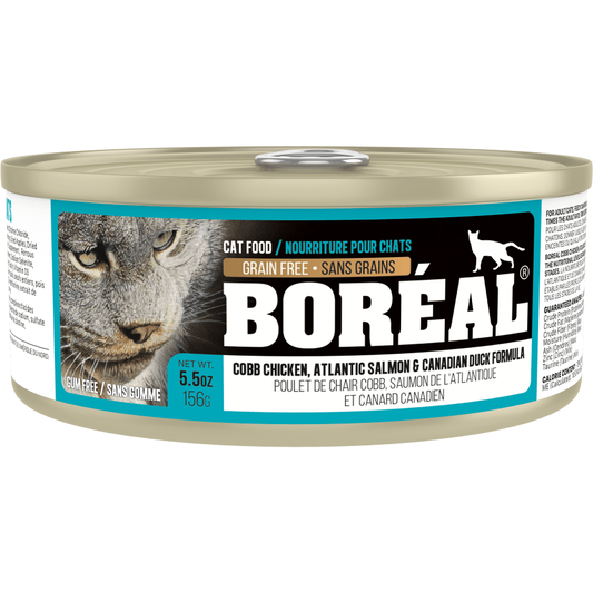 Boreal Cobb Chicken, Canadian Duck & Atlantic Salmon Wet Cat Food Can - 156g - The Pet Source