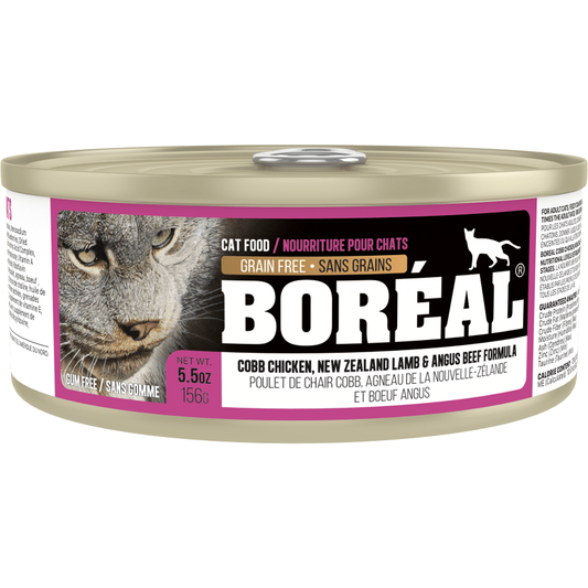 Boreal Cobb Chicken, New Zealand Lamb & Angus Beef Wet Cat Food Can - 156g - The Pet Source