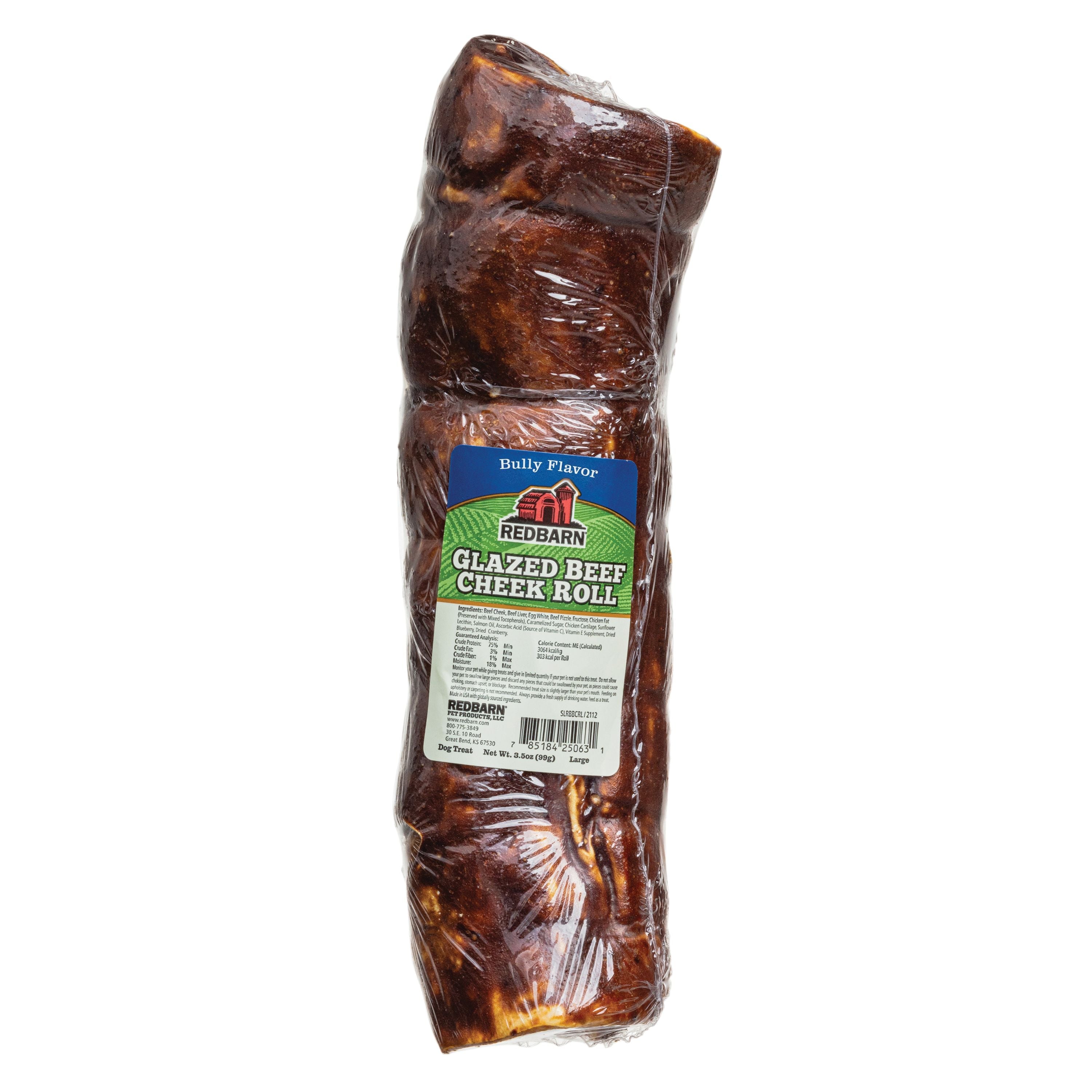 Redbarn Dog Chew Glazed Beef Cheek Rolls - Bully Flavor - Large - 1pc