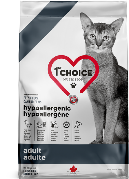 1st Choice Nutrition Hypoallergenic Duck Dry Adult Cat Food - 1.8kg