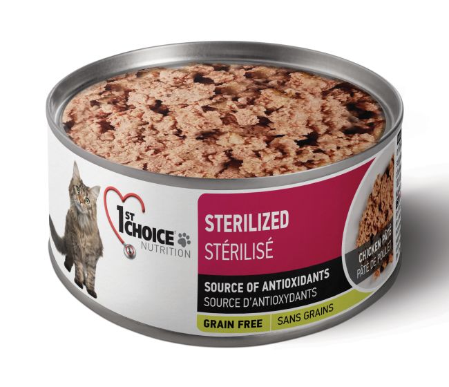 1st Choice Nutrition Sterilized Chicken Pate Adult Wet Cat Food - 156g