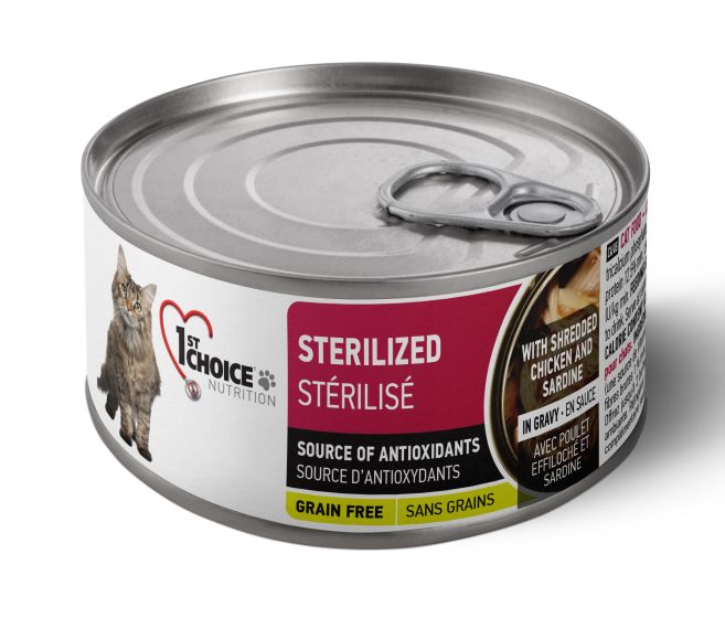 1st Choice Nutrition Sterilized Shredded Chicken Adult Wet Cat Food - 85g