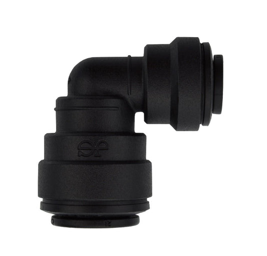 John Guest Reverse Osmosis RO Fitting - PP211208E Black Reducing Elbow 3/8 Inch x 1/4 Inch