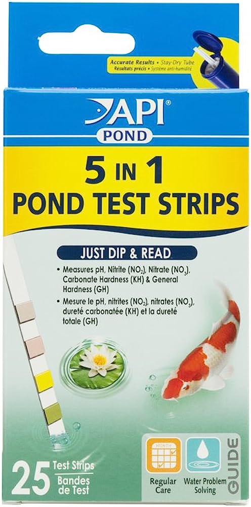 API 5 in 1 Aquarium Test Strips - 25 pk - pond