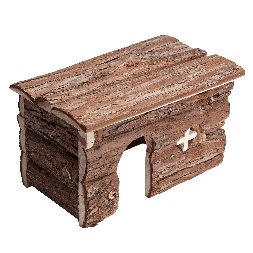 A & E Cages Nibbles Log Cabin Small Animal Hut - Large - The Pet Source