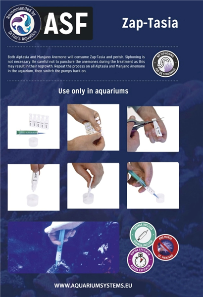 ASF Zap-Tasia Aquarium Safe Aiptasia Treatment - 20 x 4ml Vials