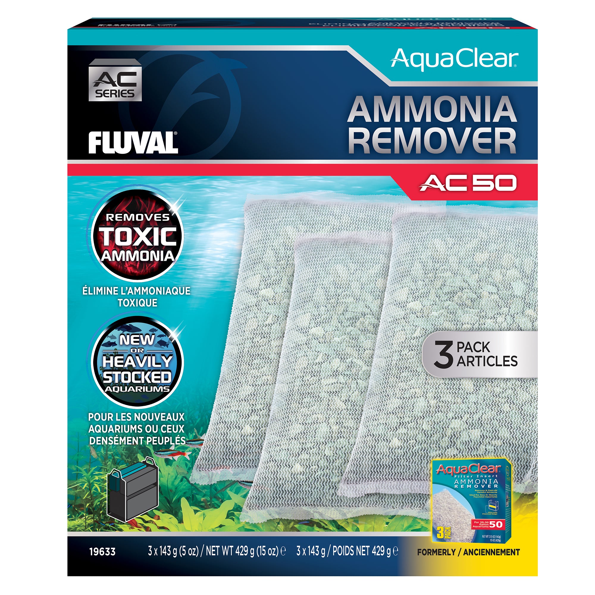 AquaClear Ammonia Remover for AC50 - 3 pack