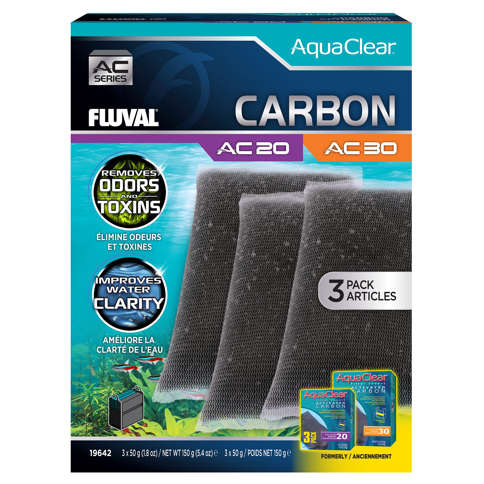 AquaClear Carbon for AC20/AC30 - 3 pack