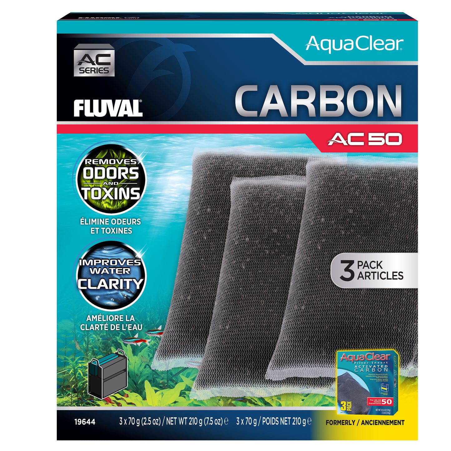 AquaClear Carbon for AC50 - 3 pack