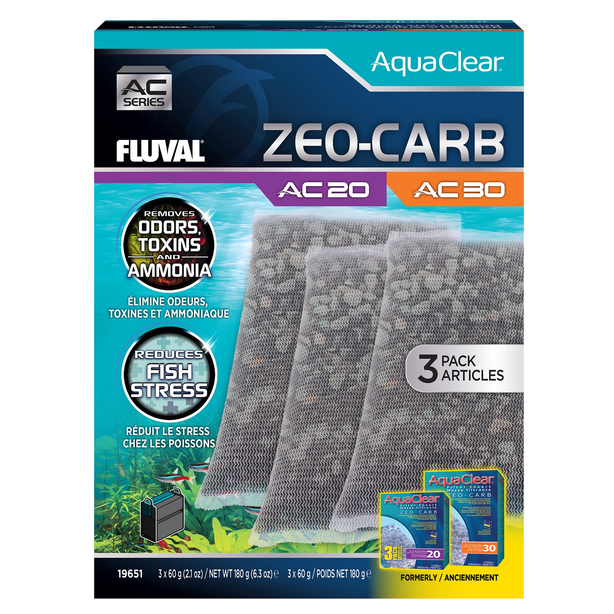 AquaClear Zeo-Carb for AC20/AC30 - 3 pack