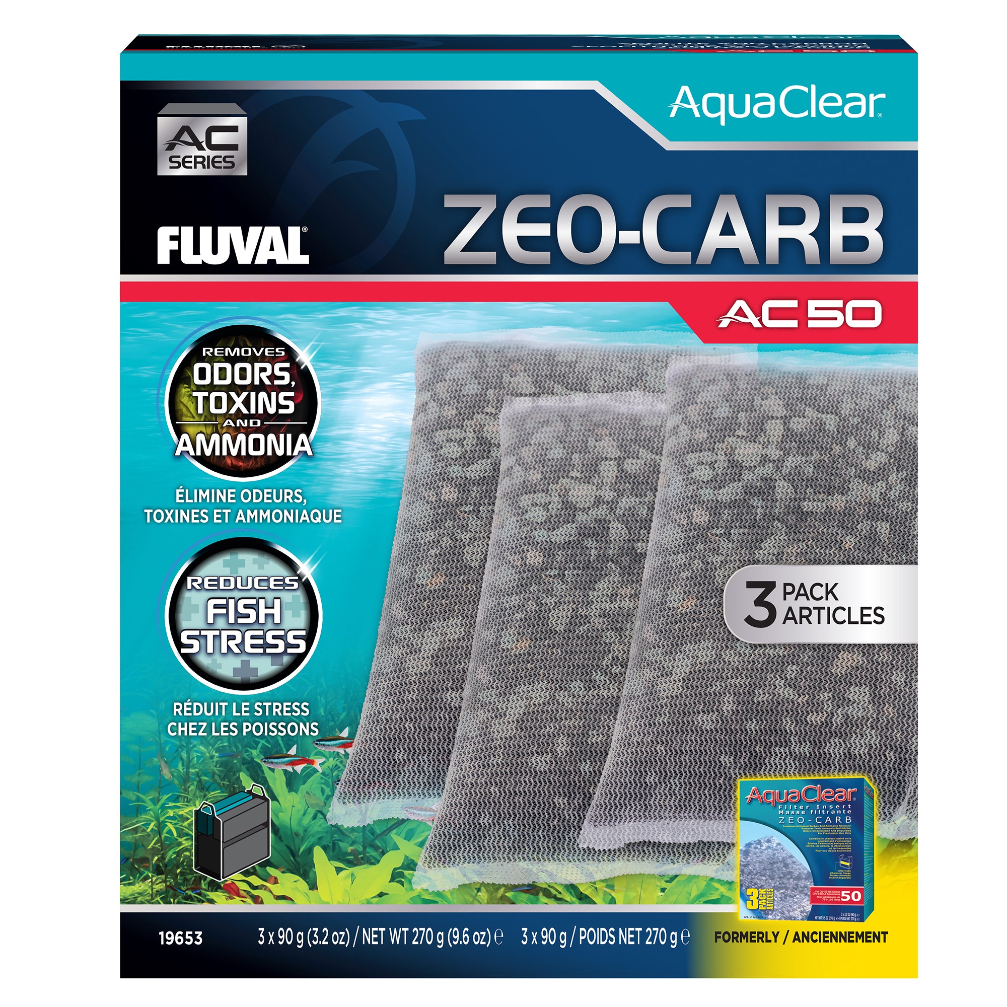 AquaClear Zeo-Carb for AC50 - 3 pack