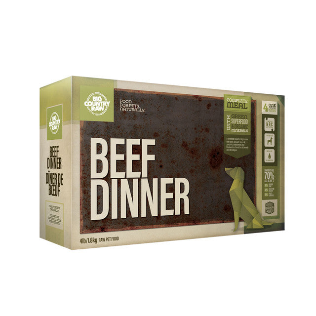 Big Country Raw Beef Dinner Carton Raw Frozen Dog Food - 4lb