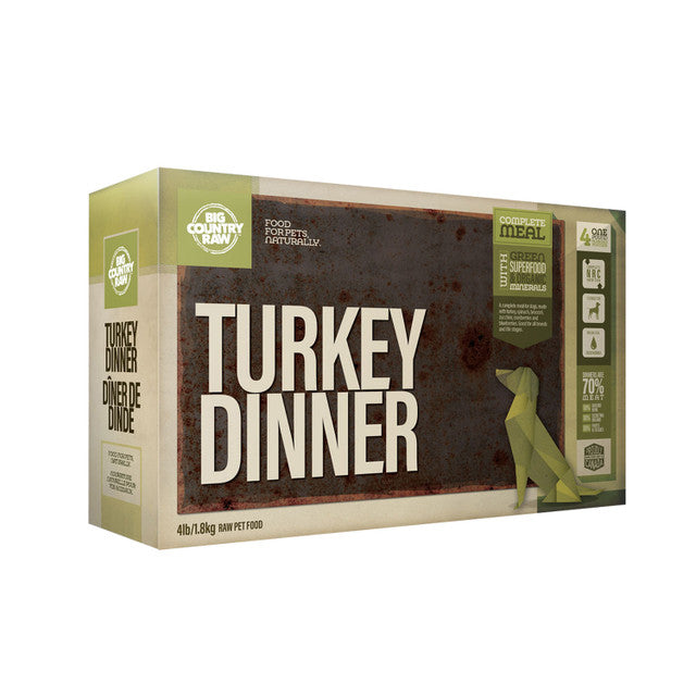 Big Country Raw Turkey Dinner Carton Raw Frozen Dog Food - 4lb