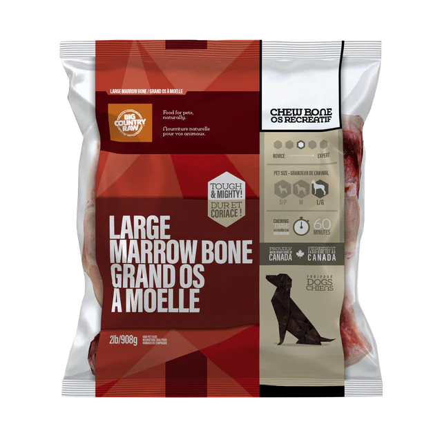 Big Country Raw Frozen Large Marrow Bone for Dogs - 2lb