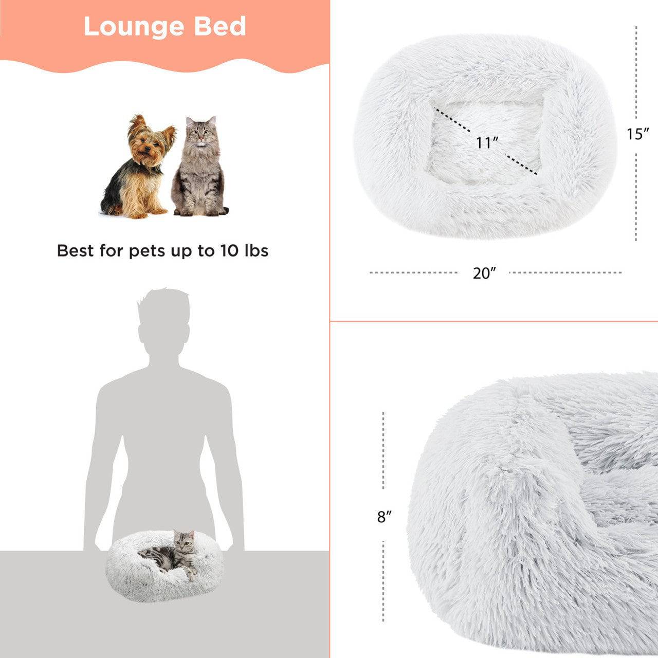 Best Friends By Sheri Soothe & Snooze Lounge Shag Dog Bed - 36" x 27" - The Pet Source