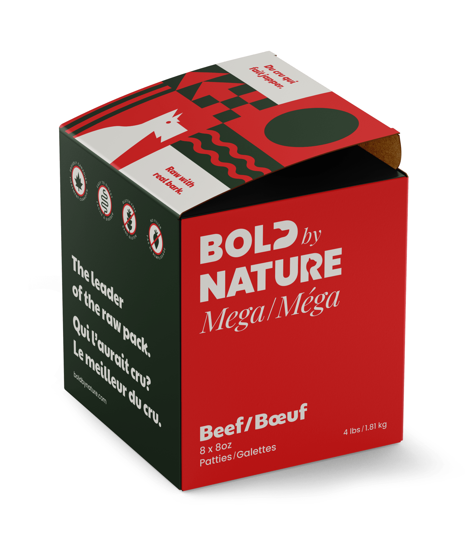 Bold By Nature Mega Beef for Dogs - Patties - 4lb - The Pet Source