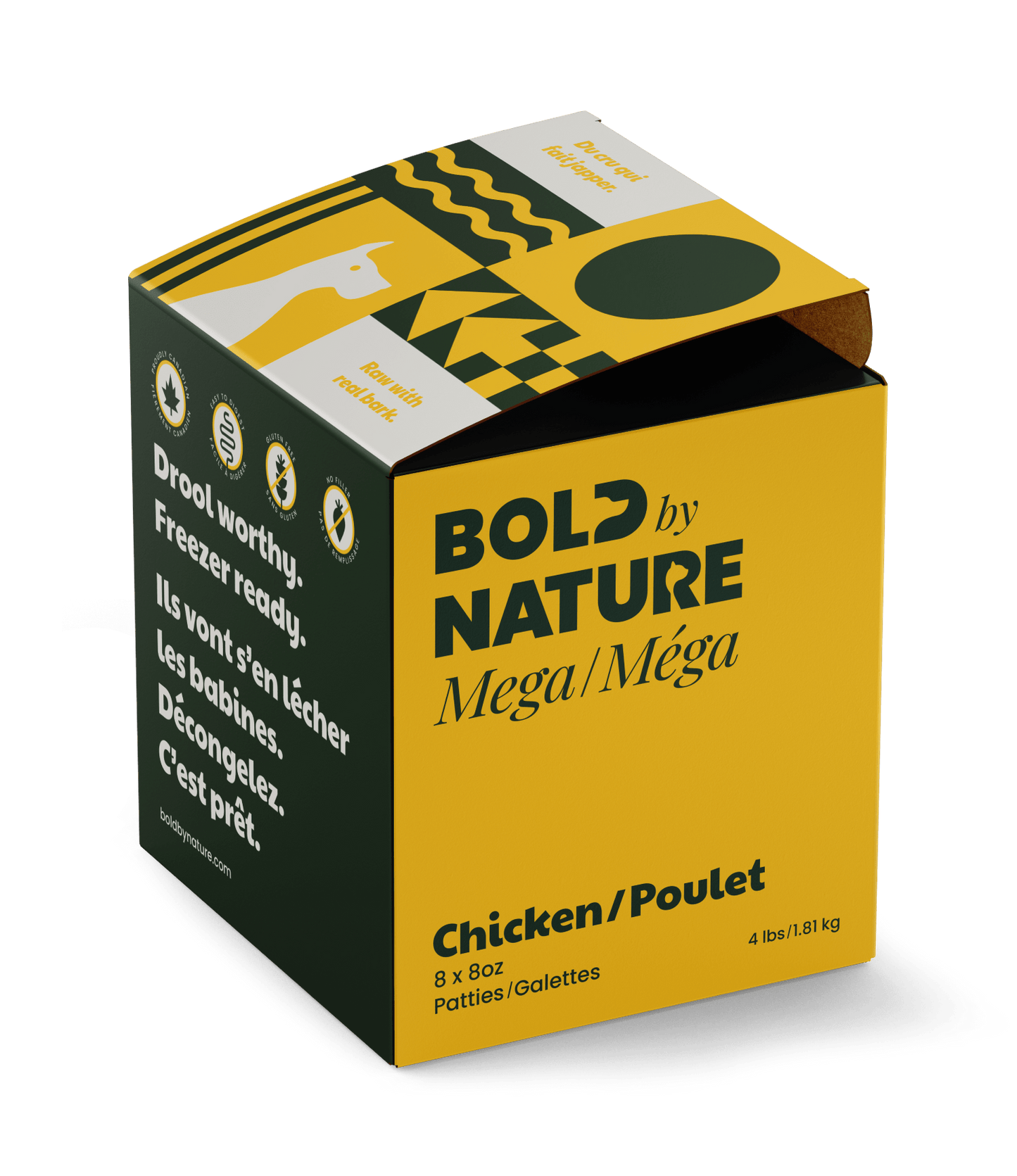 Bold By Nature Mega Chicken for Dogs - Patties - 4lb - The Pet Source
