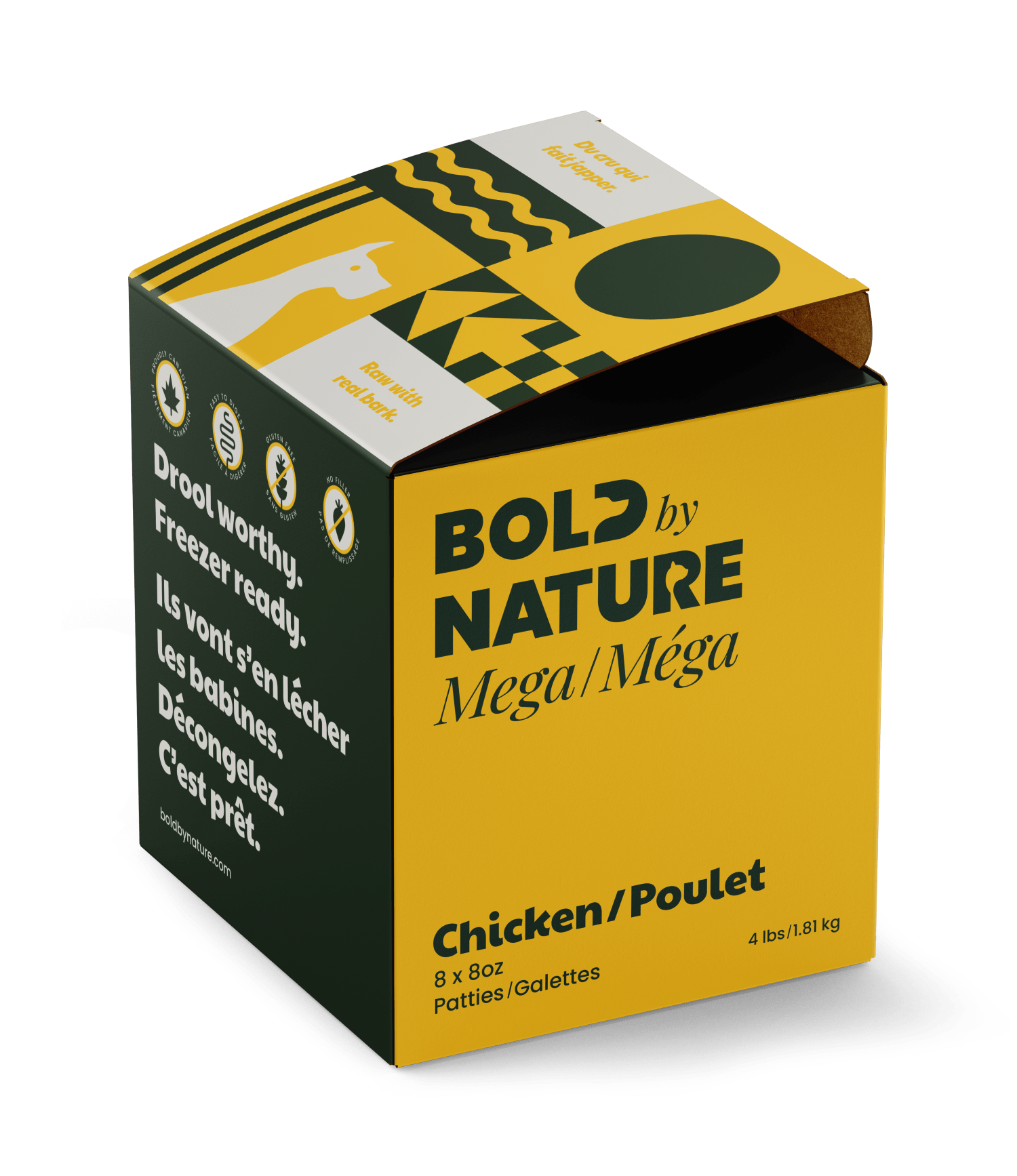 Bold By Nature Mega Chicken for Dogs - Patties - 4lb - The Pet Source