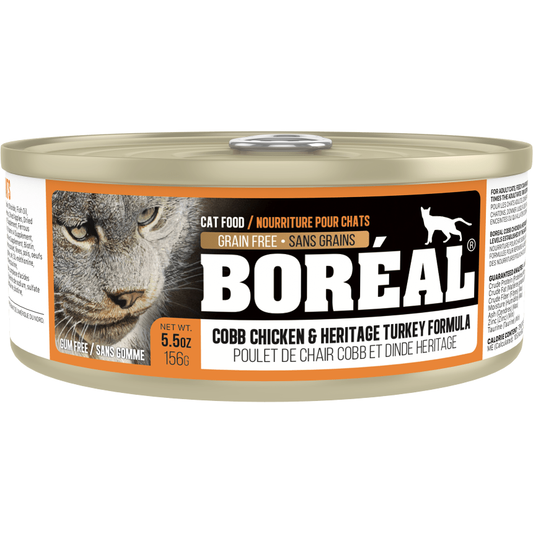 Boreal Cobb Chicken and Heritage Turkey Wet Cat Food Can - 156g - The Pet Source
