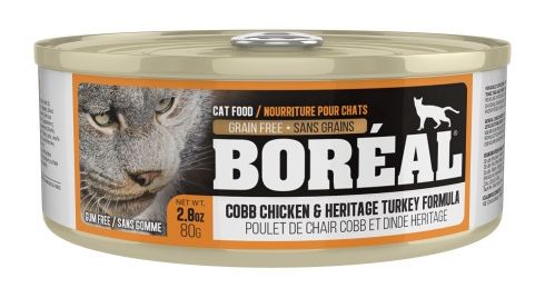 Boreal Cobb Chicken and Heritage Turkey Wet Cat Food Can - 80g