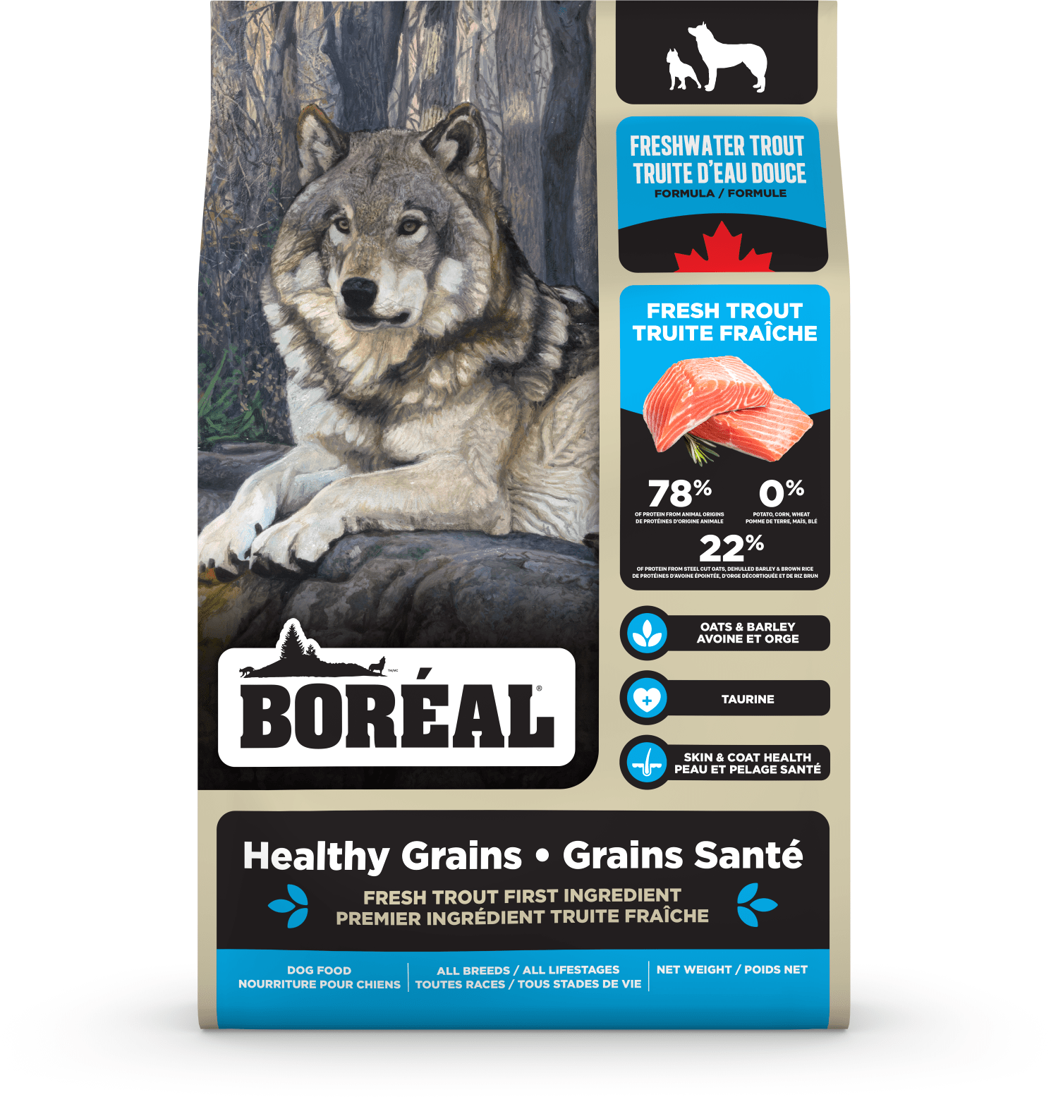 Boreal Healthy Grains Freshwater Trout Dry Dog Food - 10kg - The Pet Source