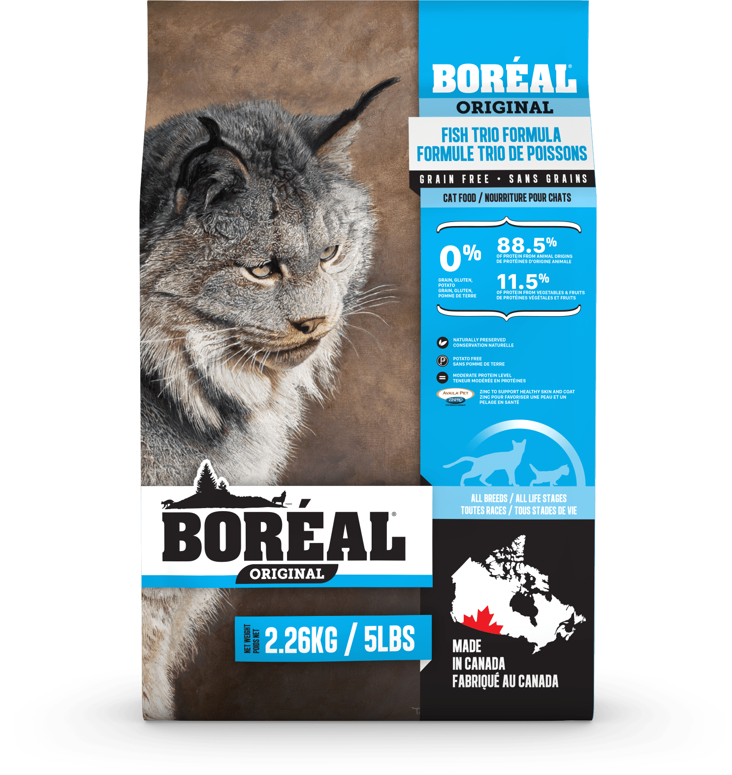 Boreal Original Fish Trio Dry Cat Food - 2.26kg - The Pet Source