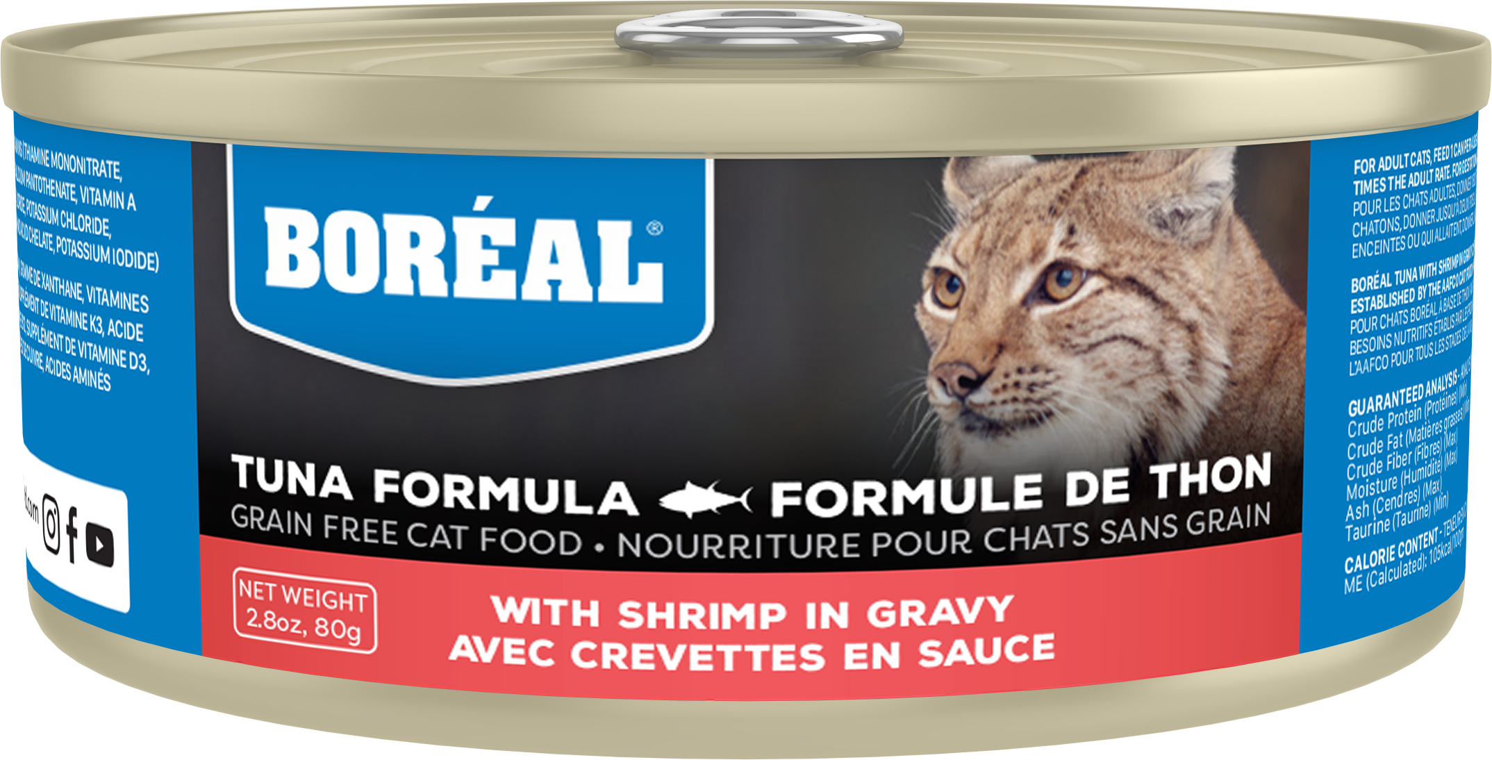 Boreal Red Tuna With Shrimp in Gravy Wet Cat Food Can - 80g