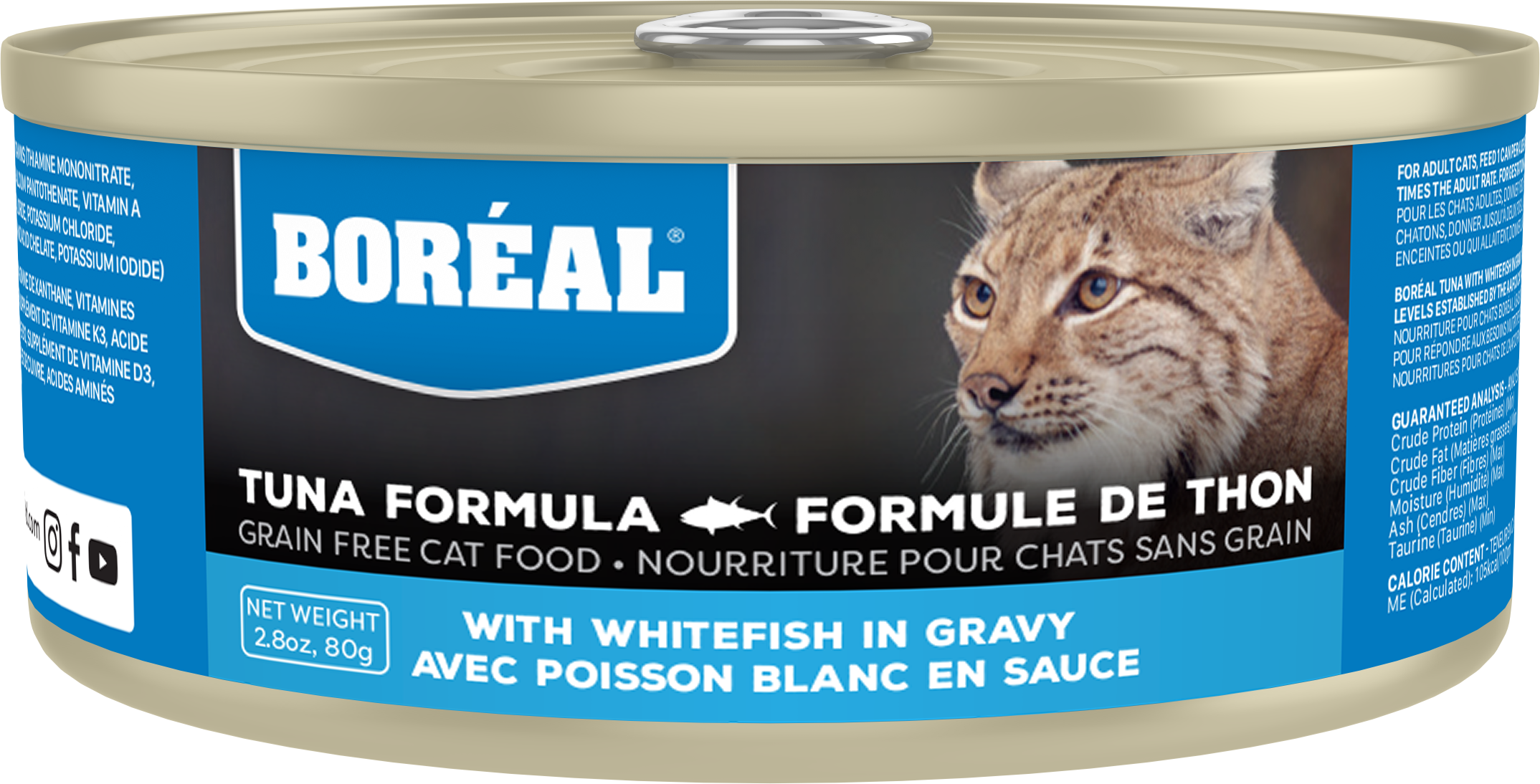 Boreal Red Tuna With Whitefish in Gravy Wet Cat Food Can - 80g