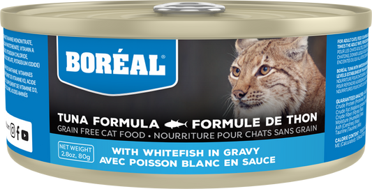 Boreal Red Tuna With Whitefish in Gravy Wet Cat Food Can - 80g