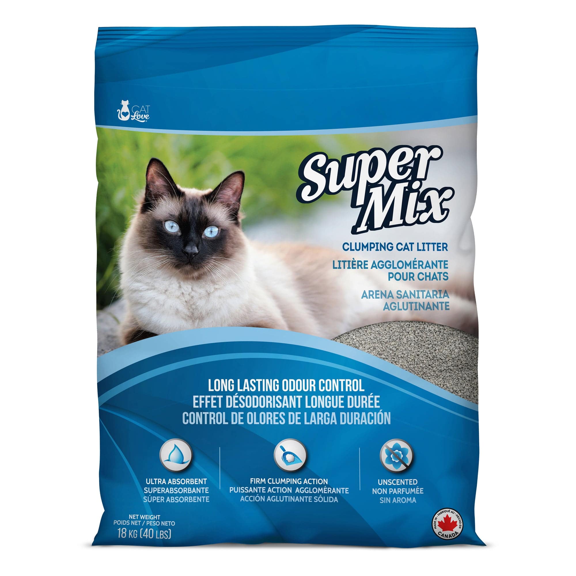 Cat Love Super Mix Unscented Clumping Cat Litter - 40lb - The Pet Source