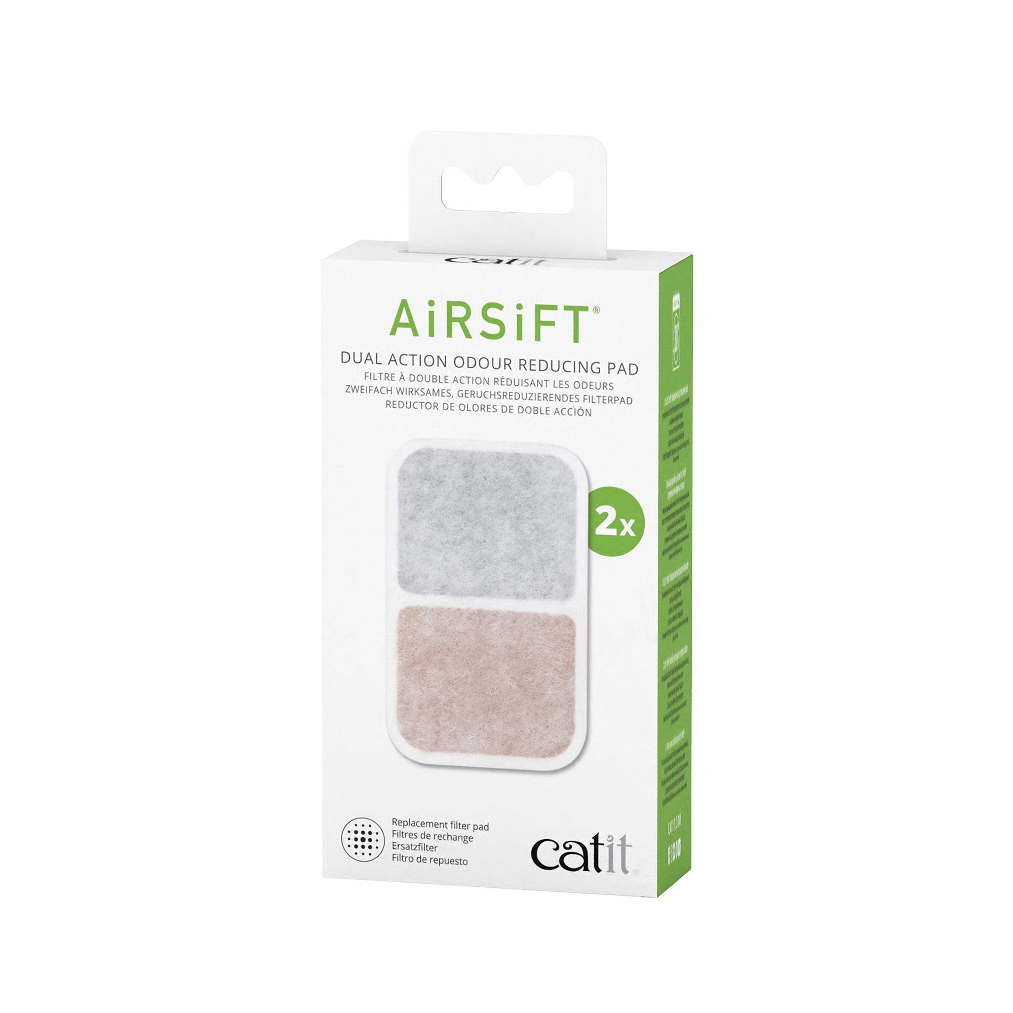 Catit Airsift Dual Action Odor Reducing Pad - 2 pack - The Pet Source