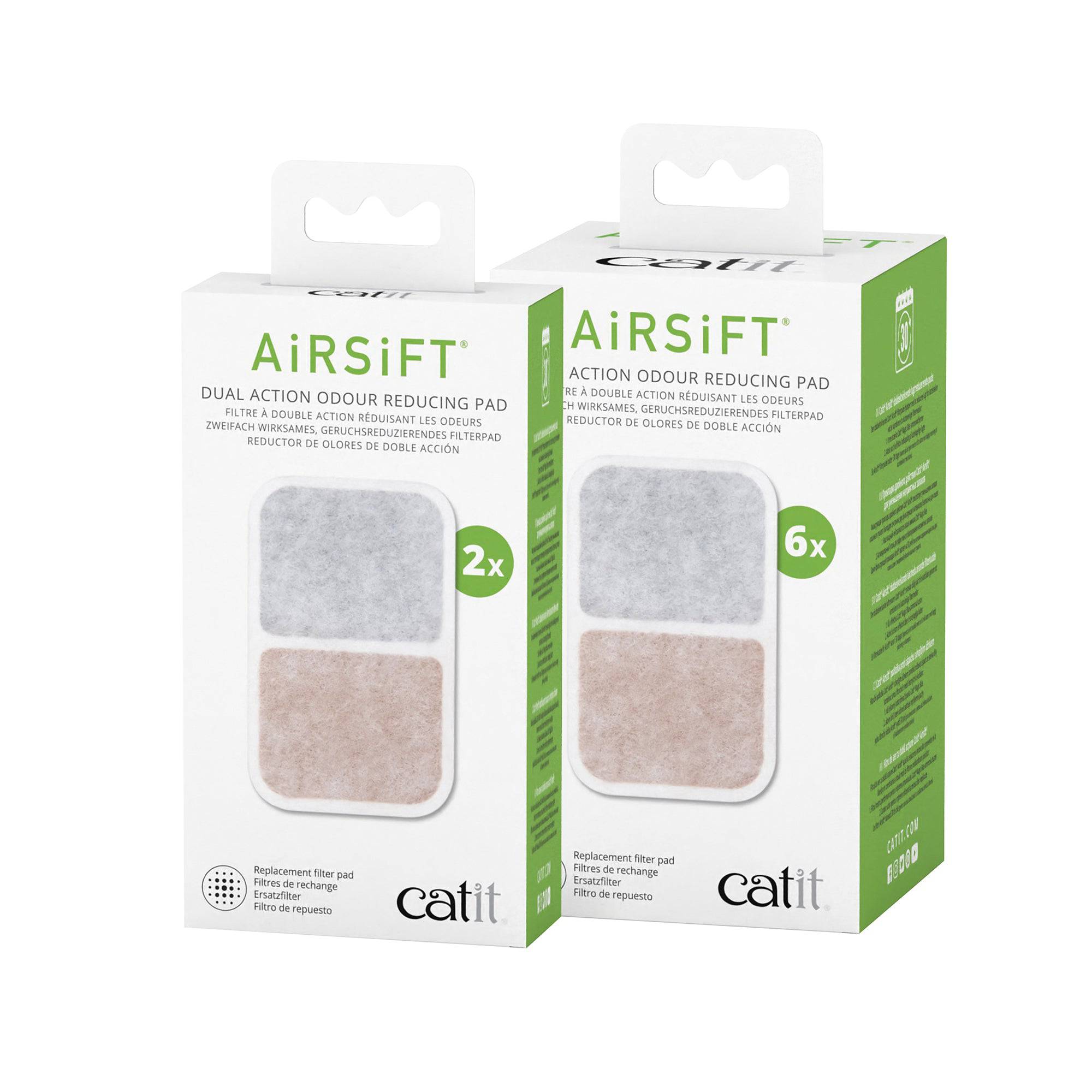 Catit Airsift Dual Action Odor Reducing Pad - 2 pack - The Pet Source