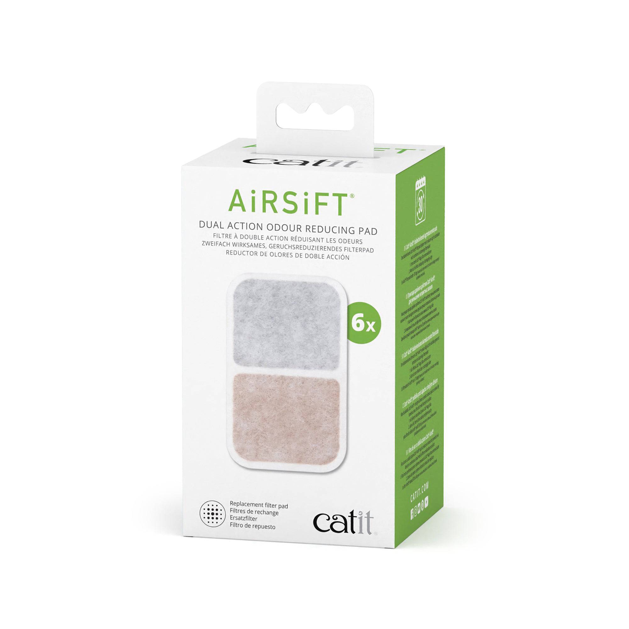 Catit Airsift Dual Action Odor Reducing Pad - 6 pack - The Pet Source