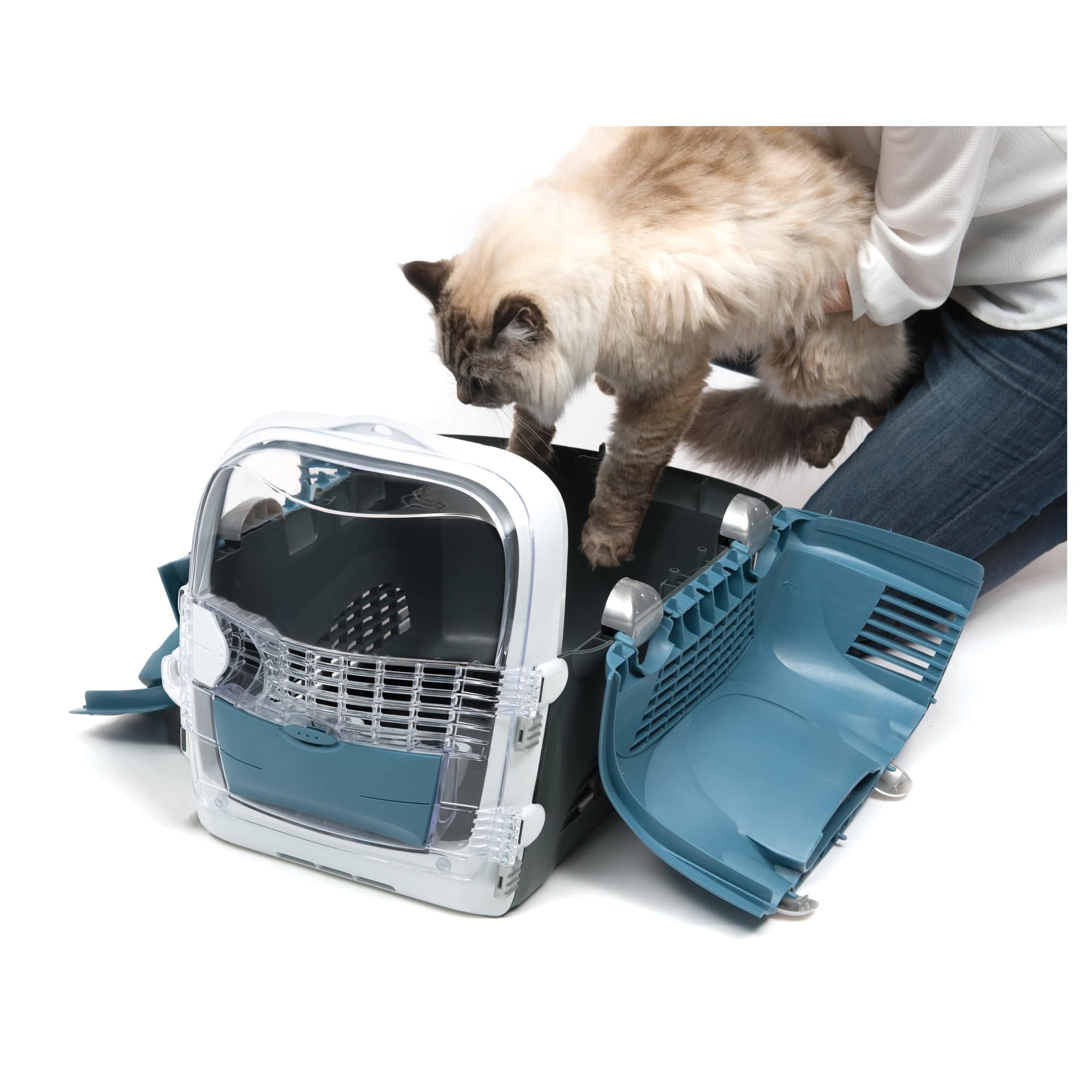 Catit Cabrio Carrier - Blue-Gray - 20 x 13 x 13.75 in - The Pet Source