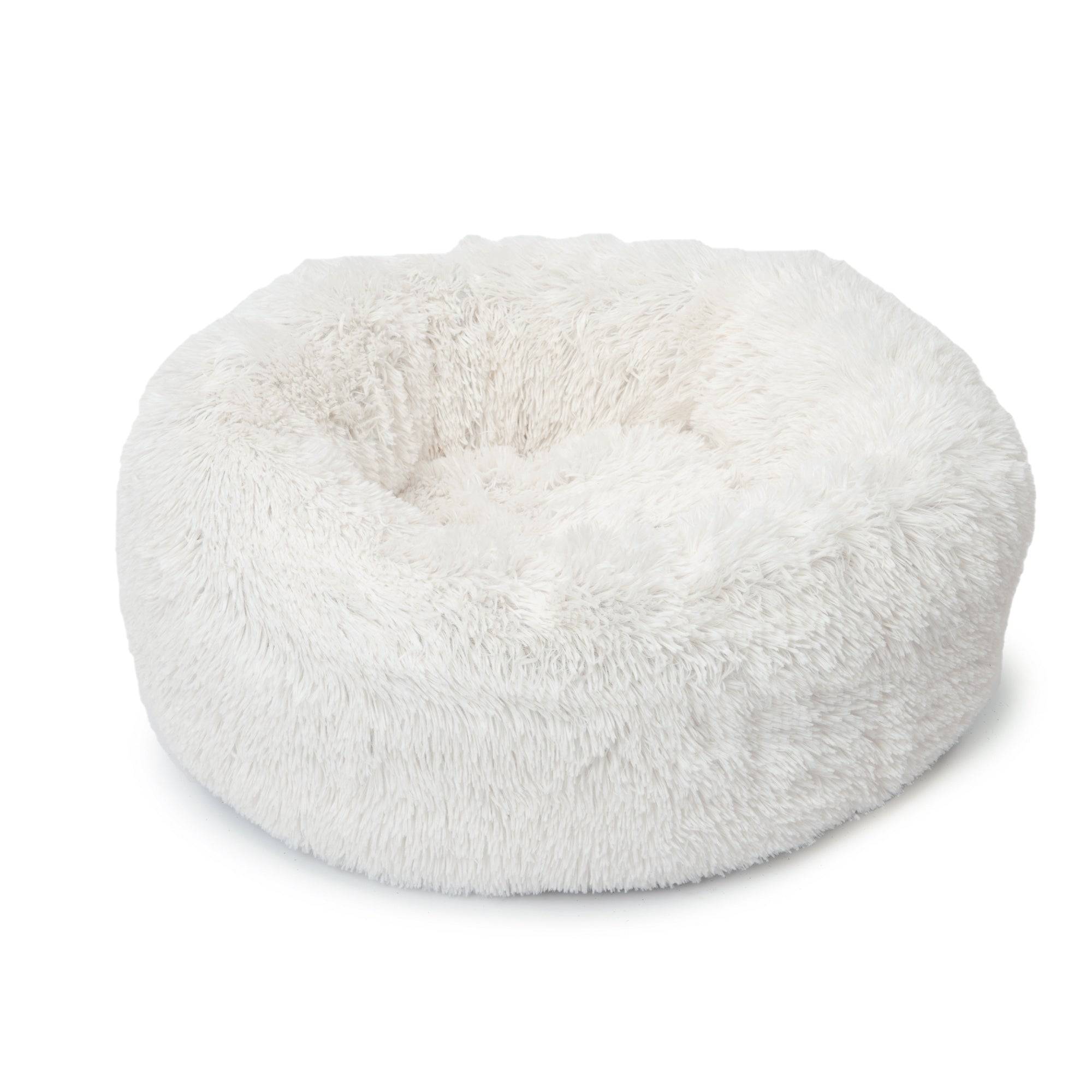 Catit Fluffy Bed - White - 20in Diameter - The Pet Source