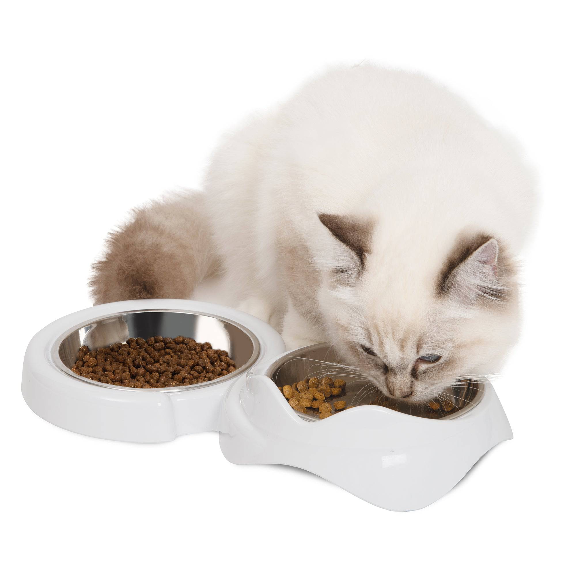 Catit PIXI Double Dish - White - The Pet Source