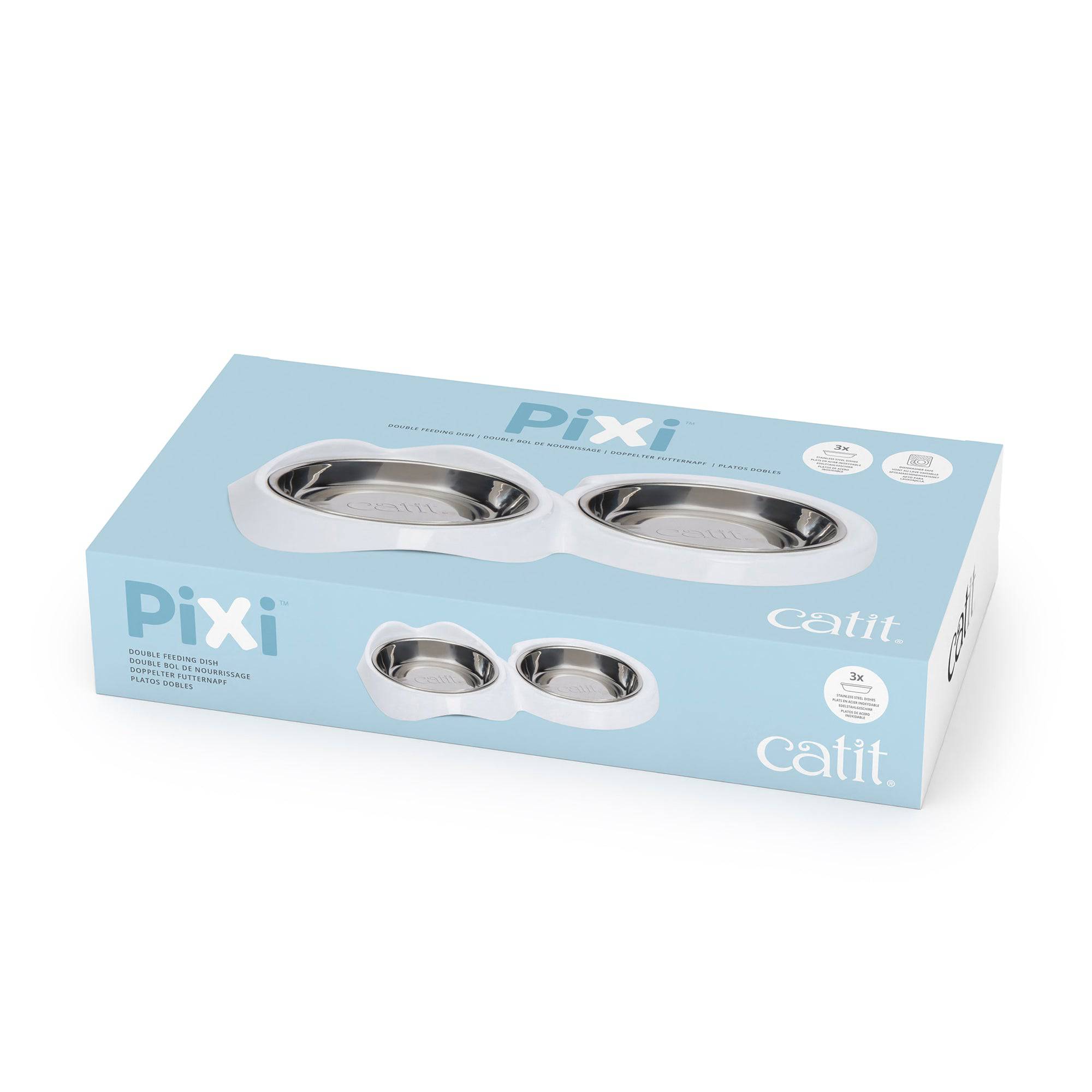 Catit PIXI Double Dish - White - The Pet Source