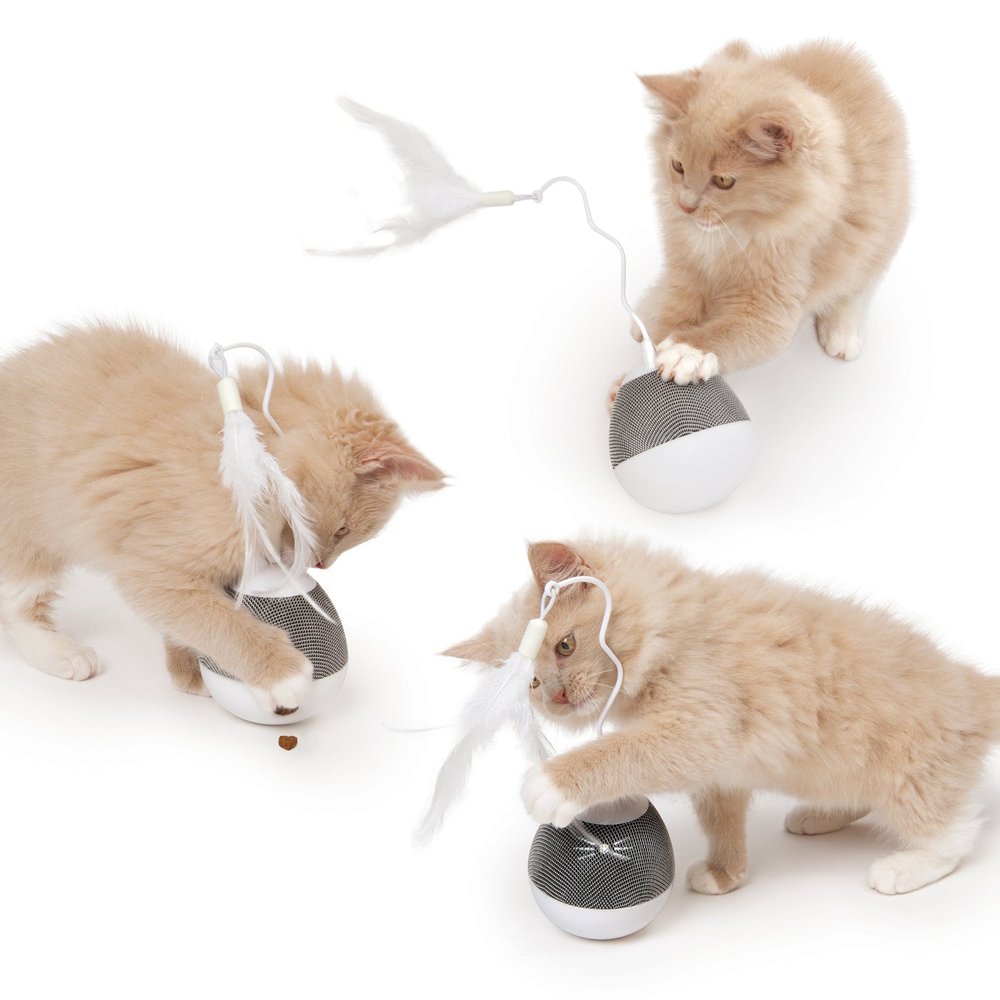 Catit PIXI Spinner Electronic Cat Toy - White & Grey - The Pet Source
