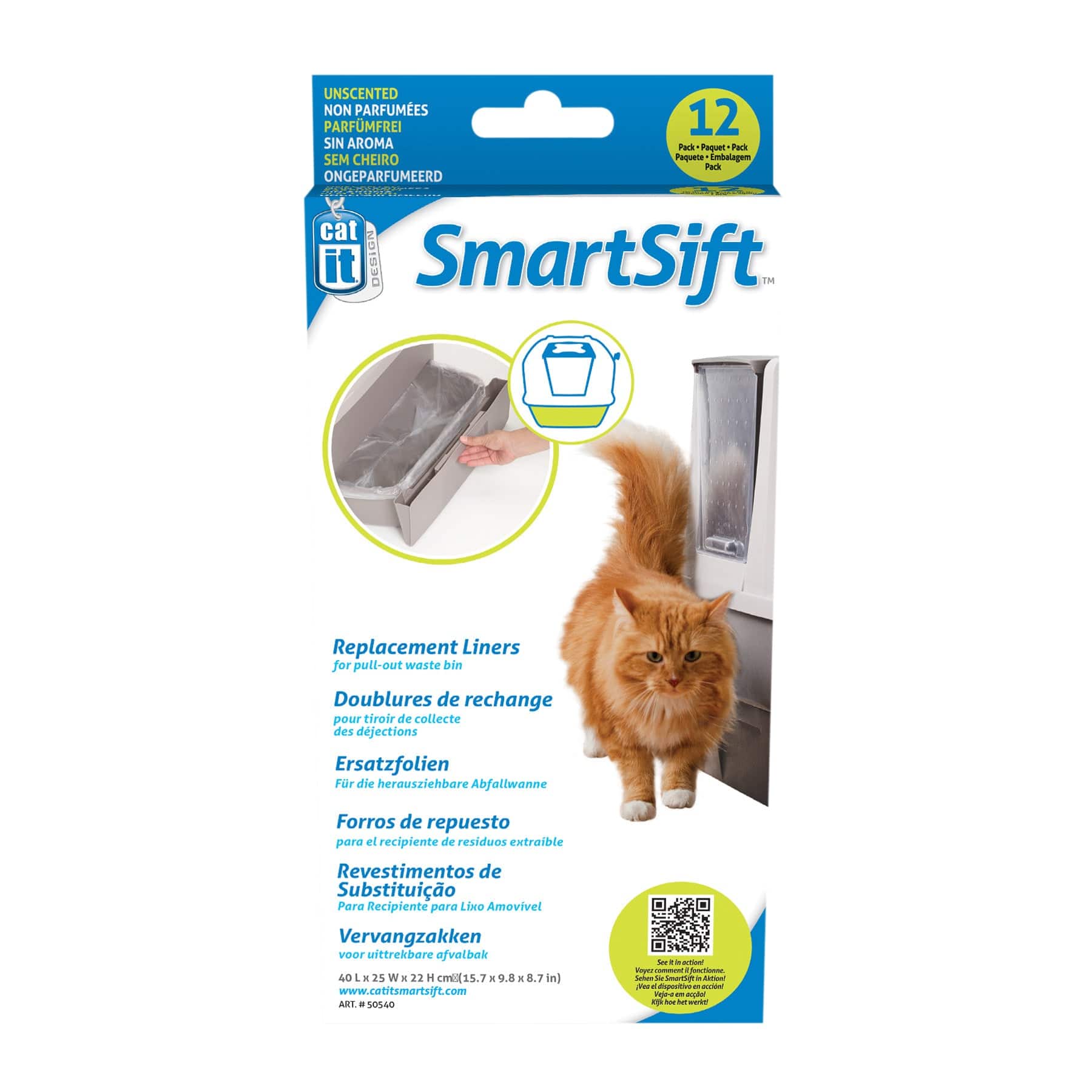 Catit Design SmartSift Replacement Liners - 12-pack For Pull-Out Waste Bin - The Pet Source