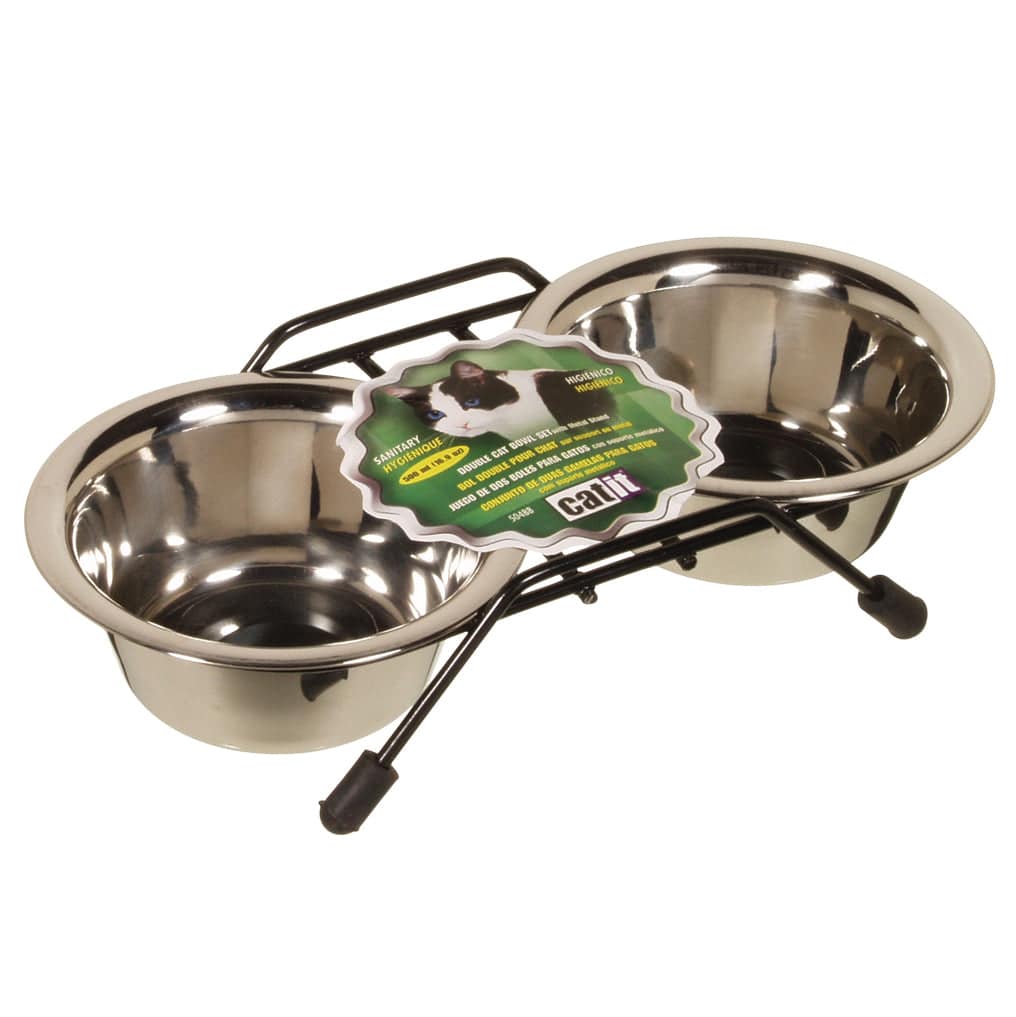 Catit Stainless Steel Double Cat Diner - 2 x 250ml - The Pet Source