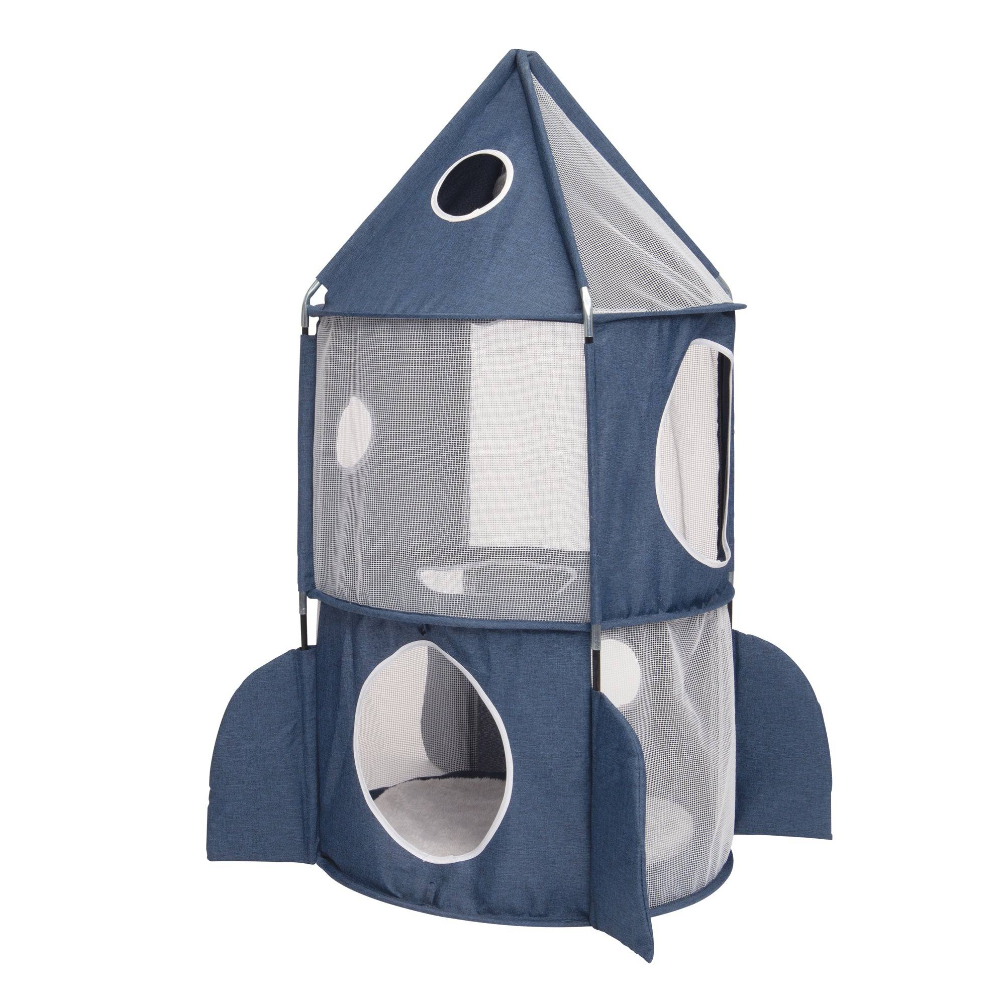 Catit Vesper Rocket - Blue - 50 x 50 x 90 cm (19.6 in x 19.6 in x 35.4 in) - The Pet Source