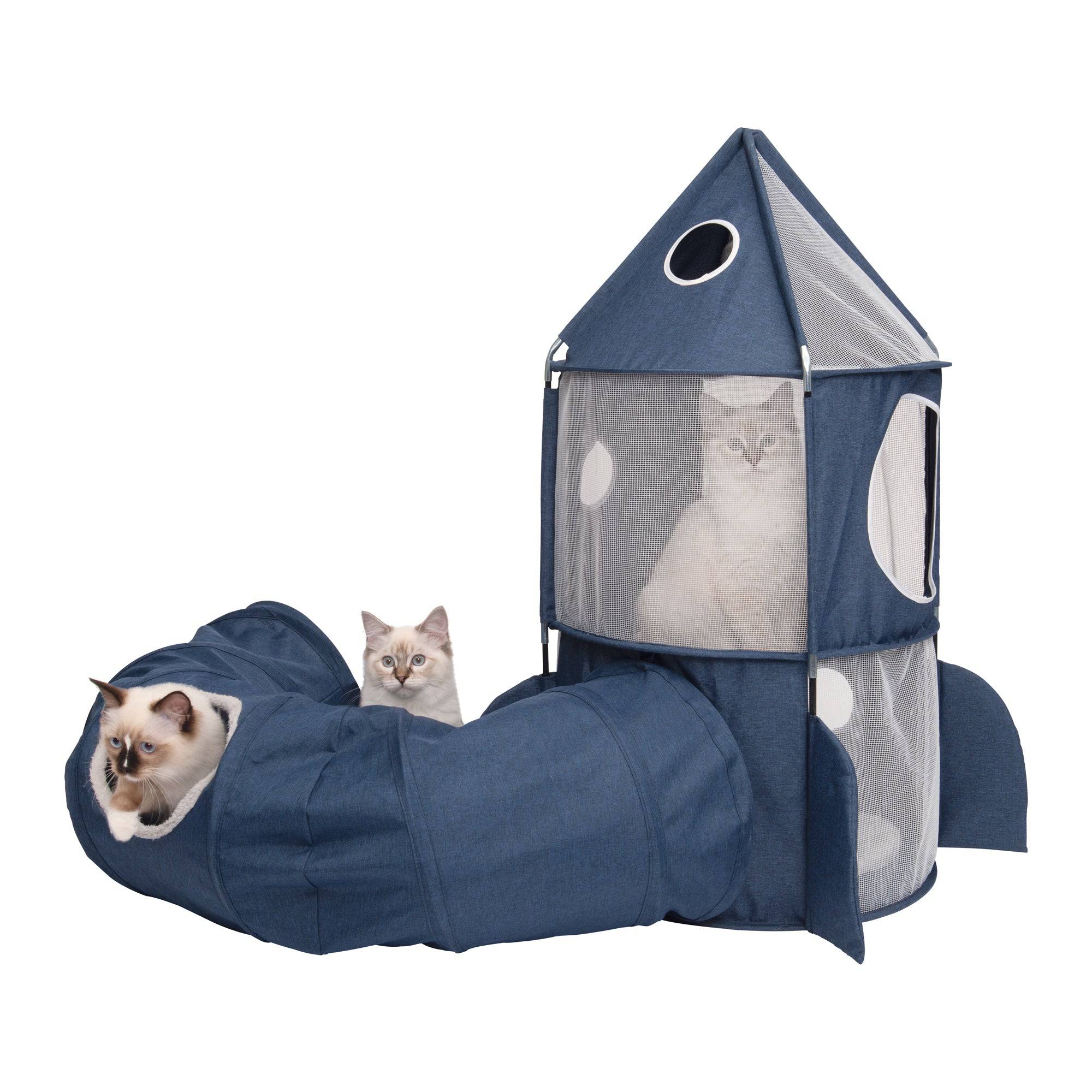 Catit Vesper Rocket - Blue - 50 x 50 x 90 cm (19.6 in x 19.6 in x 35.4 in) - The Pet Source