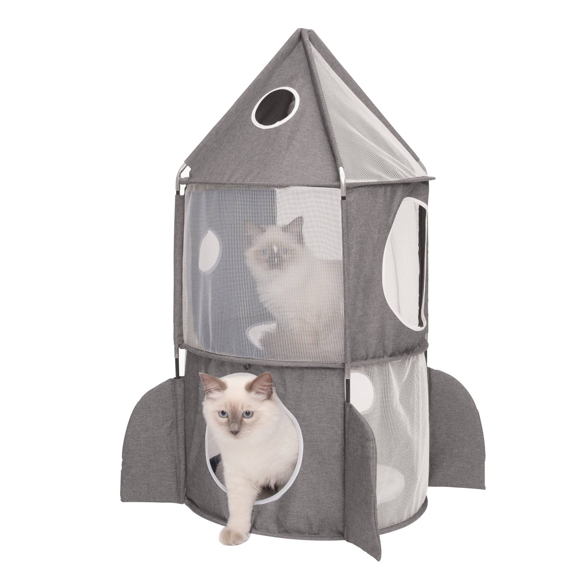 Catit Vesper Rocket - Grey - 50 x 50 x 90 cm (19.6 in x 19.6 in x 35.4 in) - The Pet Source