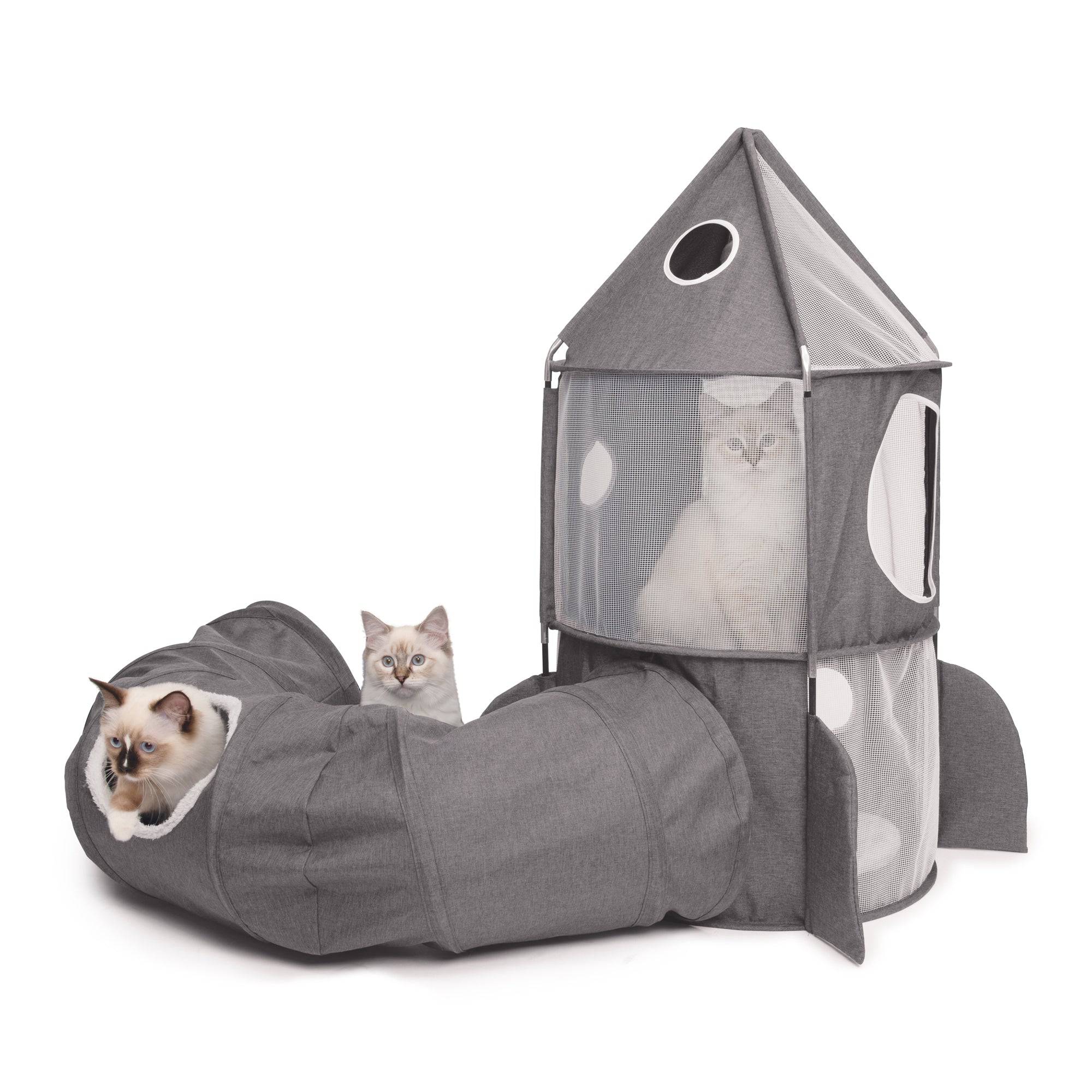 Catit Vesper Rocket - Grey - 50 x 50 x 90 cm (19.6 in x 19.6 in x 35.4 in) - The Pet Source