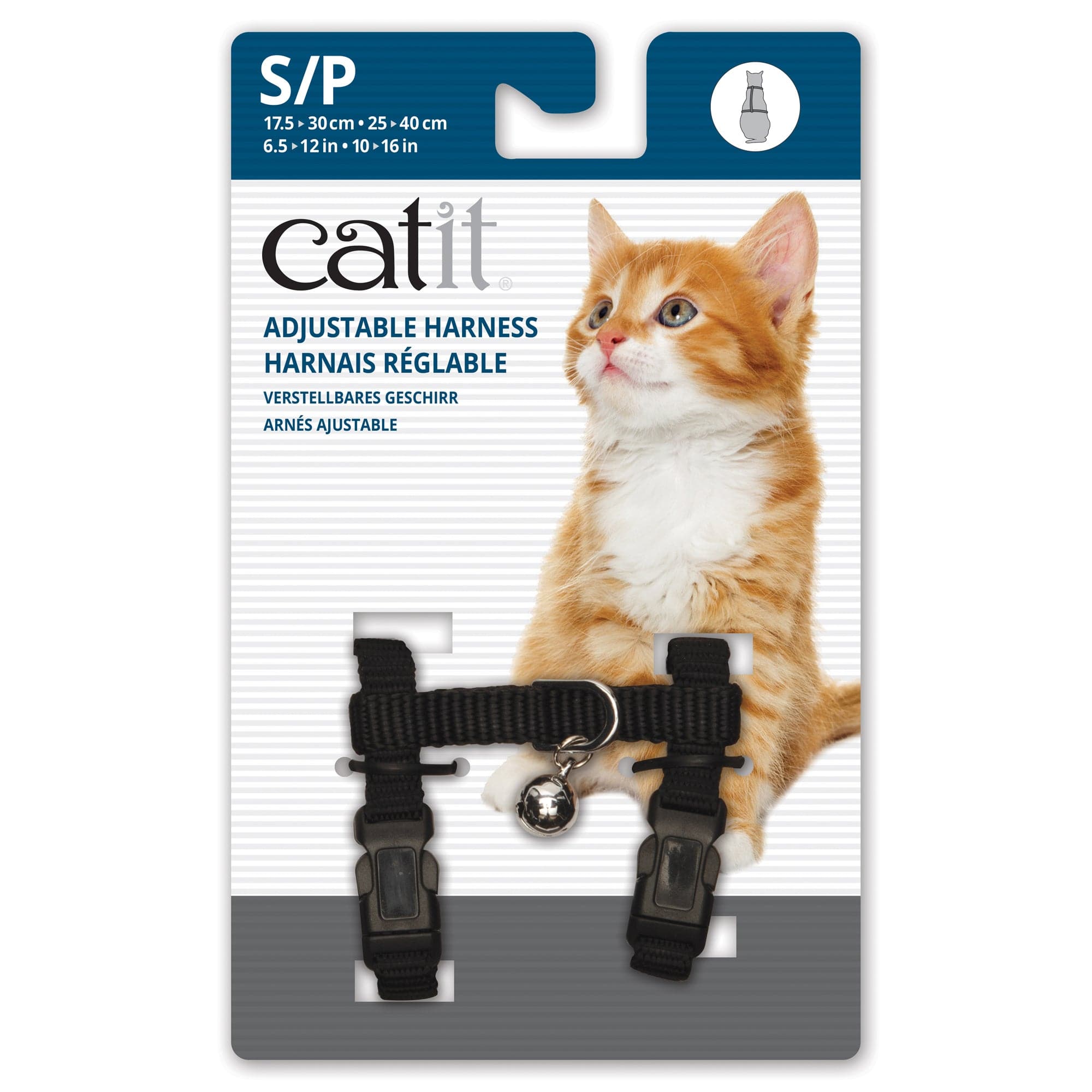 Catit Adjustable Nylon Harness - Black - Small - The Pet Source