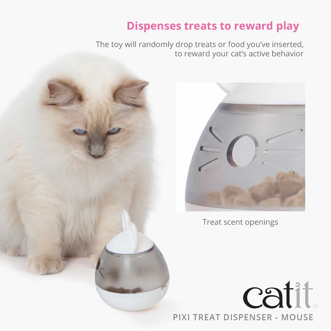 Catit PIXI Treat Dispenser - Mouse - The Pet Source