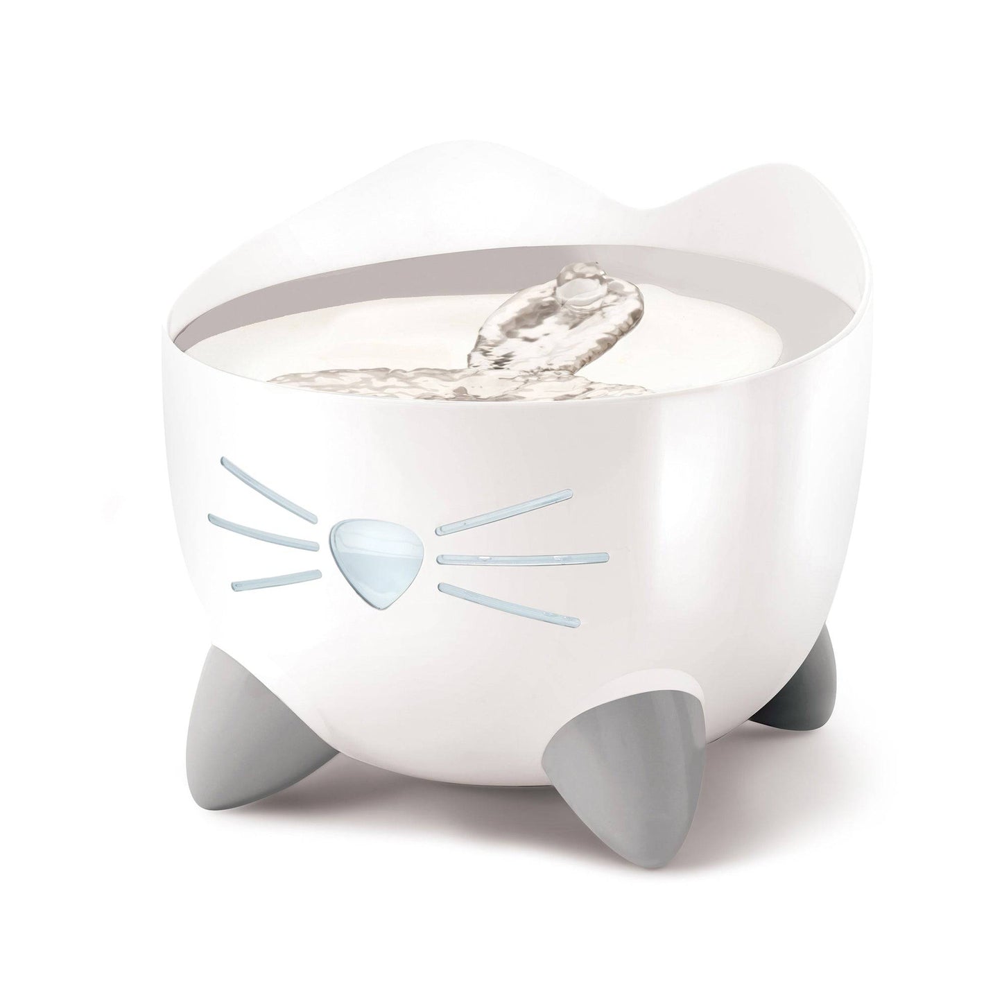 Catit PIXI Fountain - White with Stainless Steel Top - 2.5L - The Pet Source