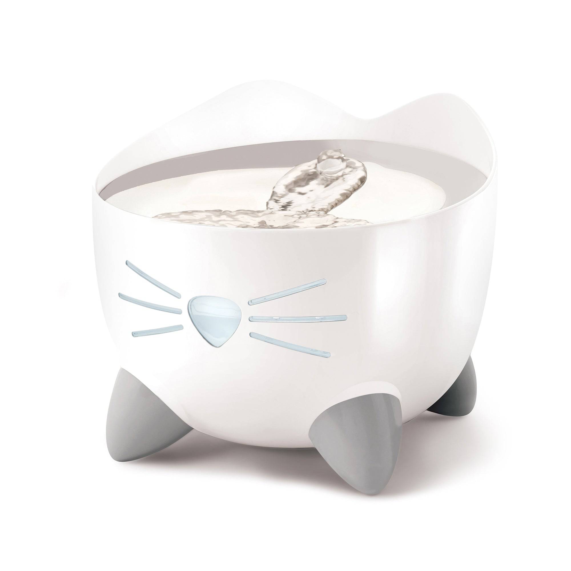 Catit PIXI Fountain - White with Stainless Steel Top - 2.5L - The Pet Source