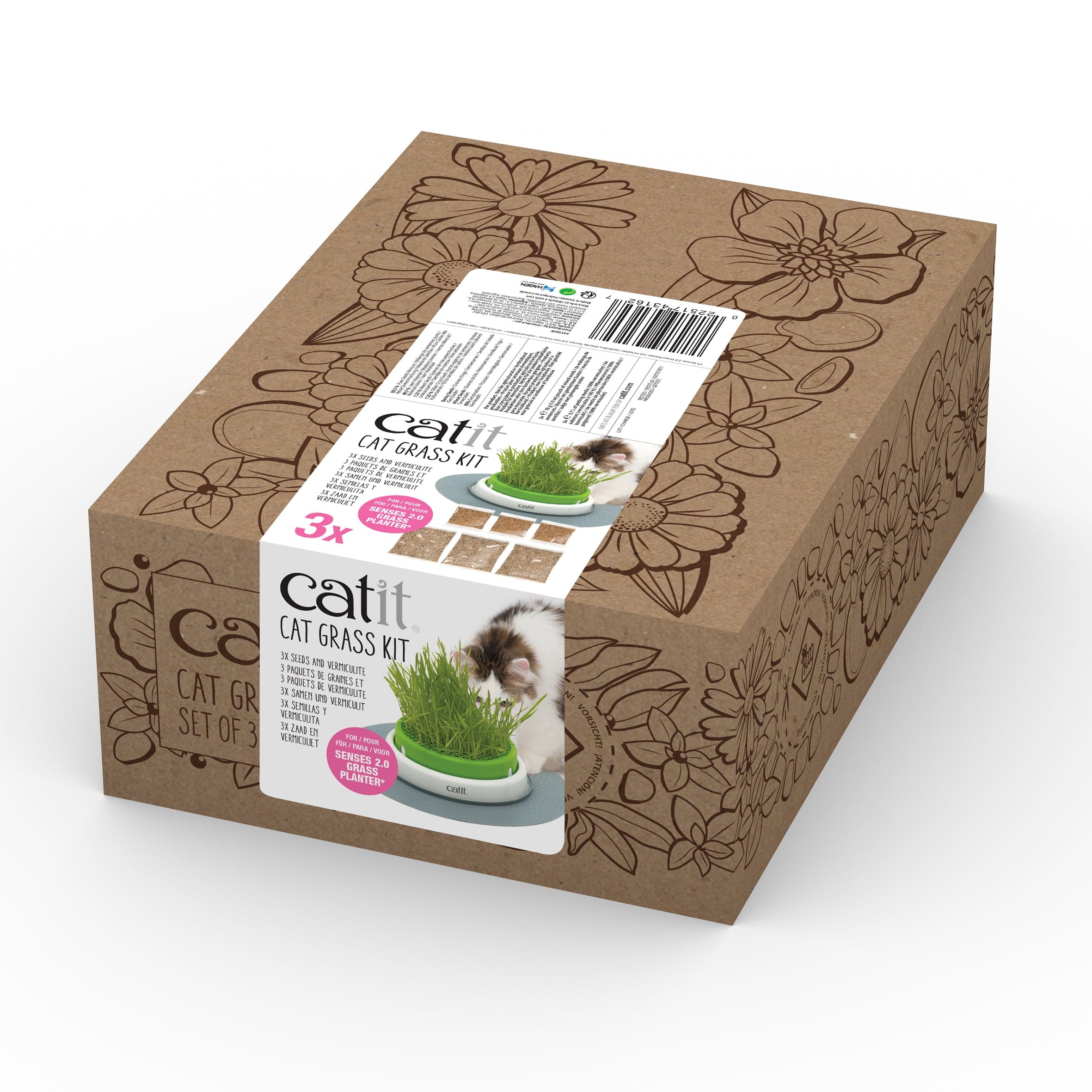 Catit Senses 2.0 Cat Grass Kit - Set of 3 - The Pet Source