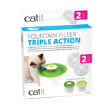 Catit Triple Action Fountain Filter - 2 pack - The Pet Source